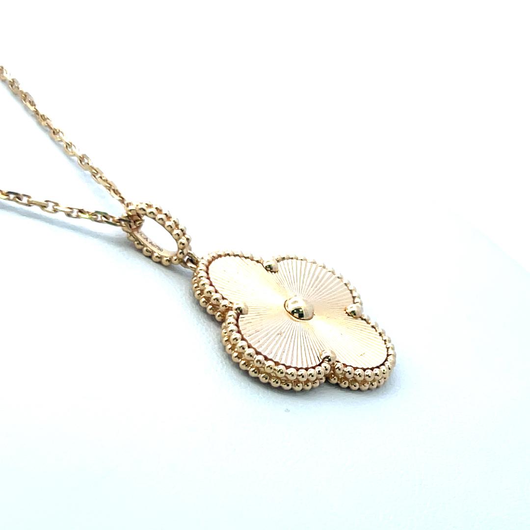 Van Cleef & Arpels Alhambra 18 Karat Yellow Gold Pendant Necklace with Cert