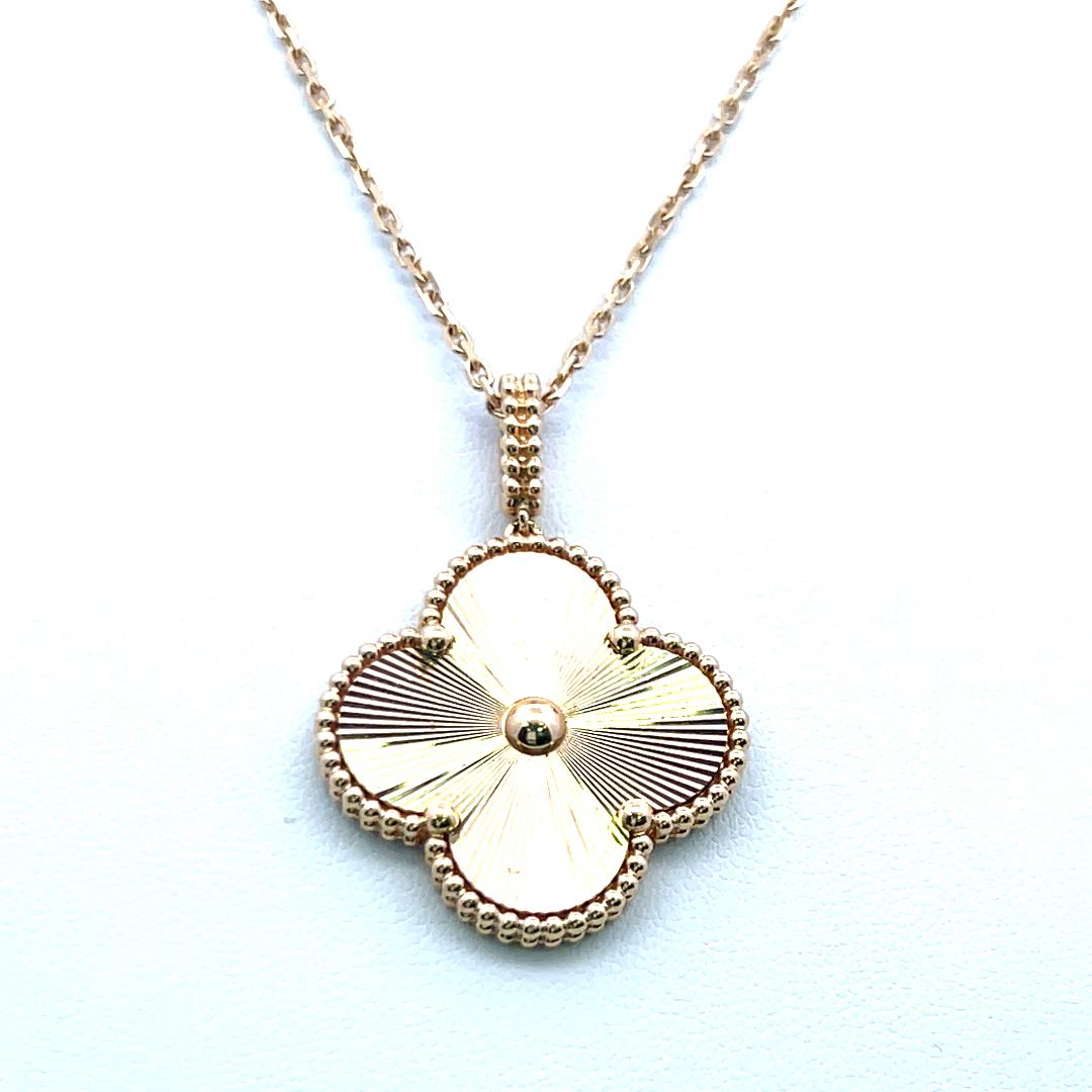 Van Cleef & Arpels Alhambra 18 Karat Yellow Gold Pendant Necklace with Cert