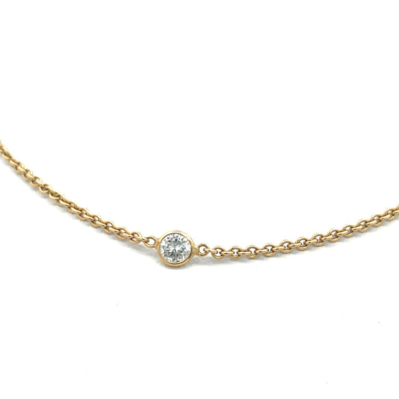 0.15 Carat Round Brilliant G VS2 Diamond 18 Karat Yellow Gold Chain Necklace