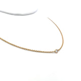 0.15 Carat Round Brilliant G VS2 Diamond 18 Karat Yellow Gold Chain Necklace