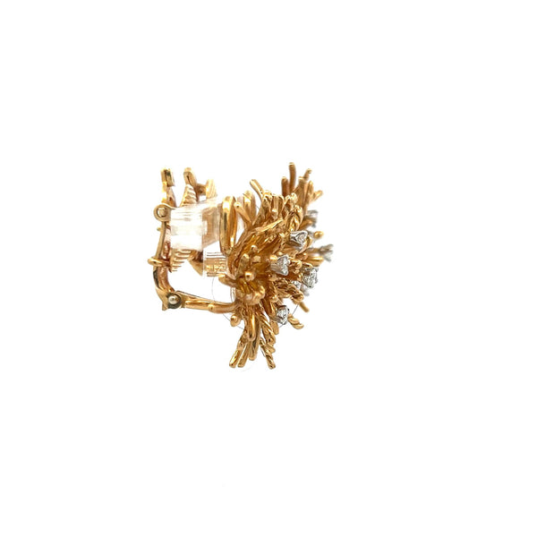 Tiffany & Co 0.50 Carat Round Diamond 18 Karat Yellow Gold Clip On Earrings