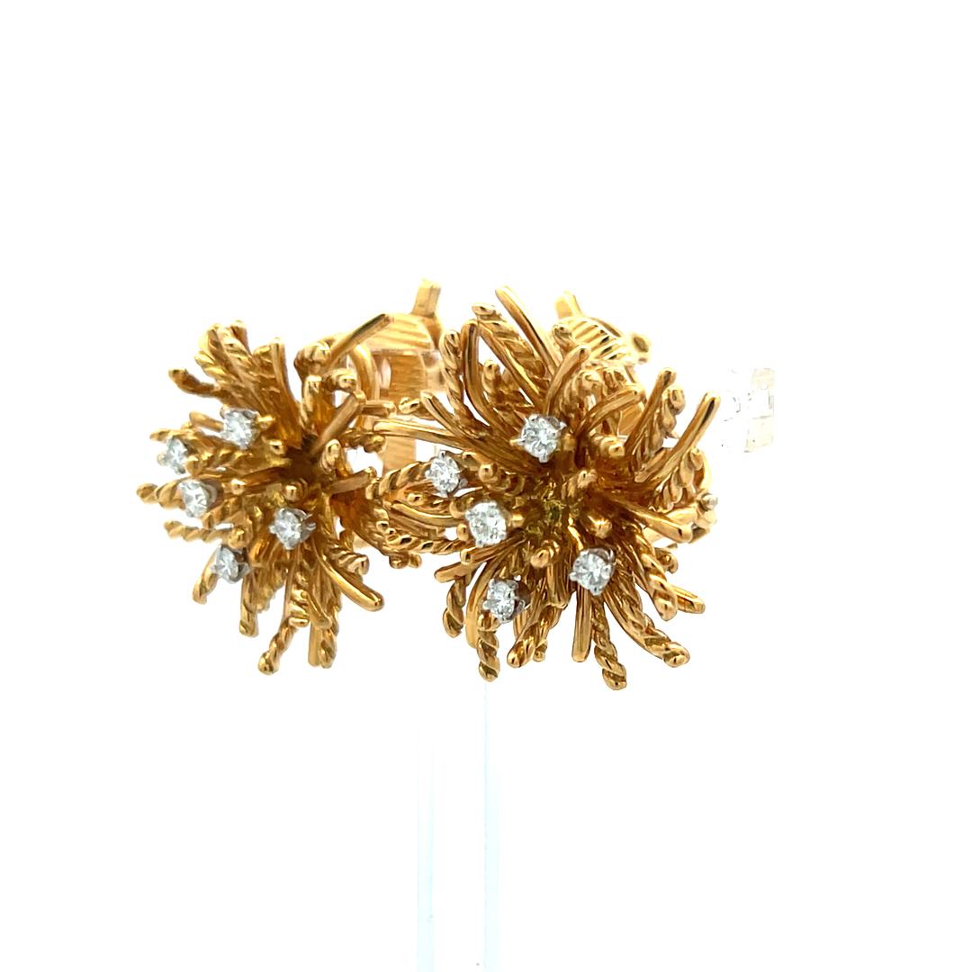 Tiffany & Co 0.50 Carat Round Diamond 18 Karat Yellow Gold Clip On Earrings