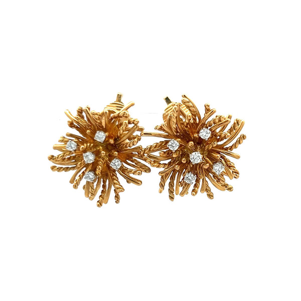 Tiffany & Co 0.50 Carat Round Diamond 18 Karat Yellow Gold Clip On Earrings