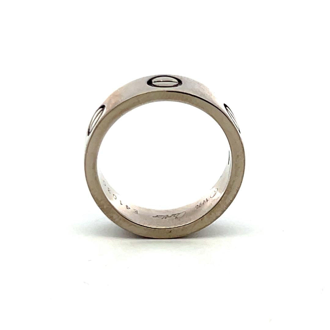 Cartier Vintage 7.50 Grams 18 Karat White Gold Love Ring Size 49 5.4MM