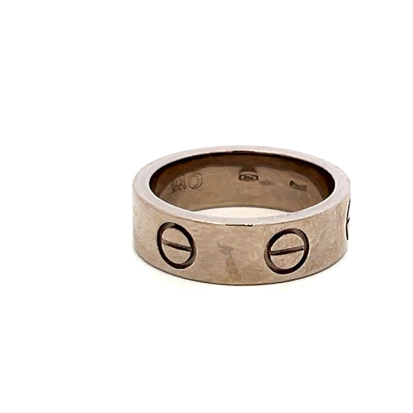 Cartier Vintage 7.50 Grams 18 Karat White Gold Love Ring Size 49 5.4MM