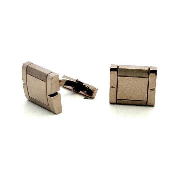 Cartier Vintage 22.50 Grams 18 Karat White Gold Locking Cufflinks