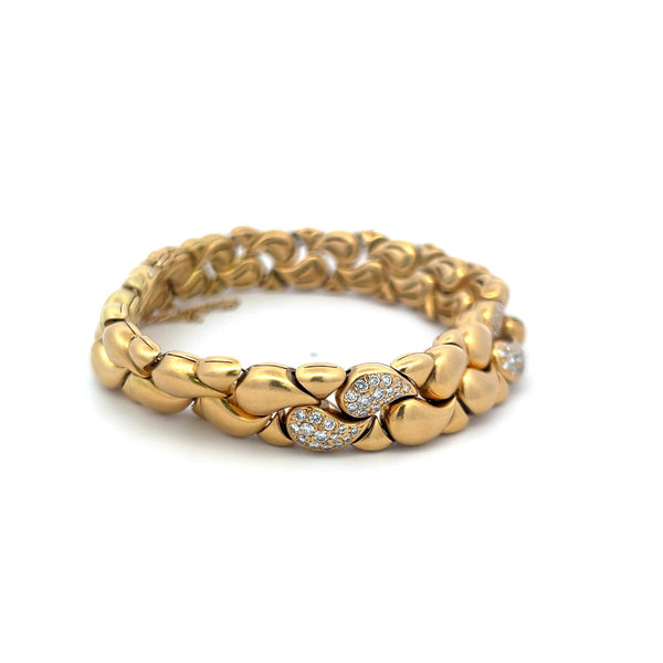Chopard 1.00 Carat Round Brilliant Diamond 18 Karat Yellow Gold Link Bracelet
