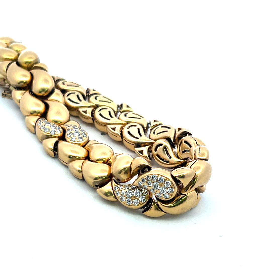 Chopard 1.00 Carat Round Brilliant Diamond 18 Karat Yellow Gold Link Bracelet