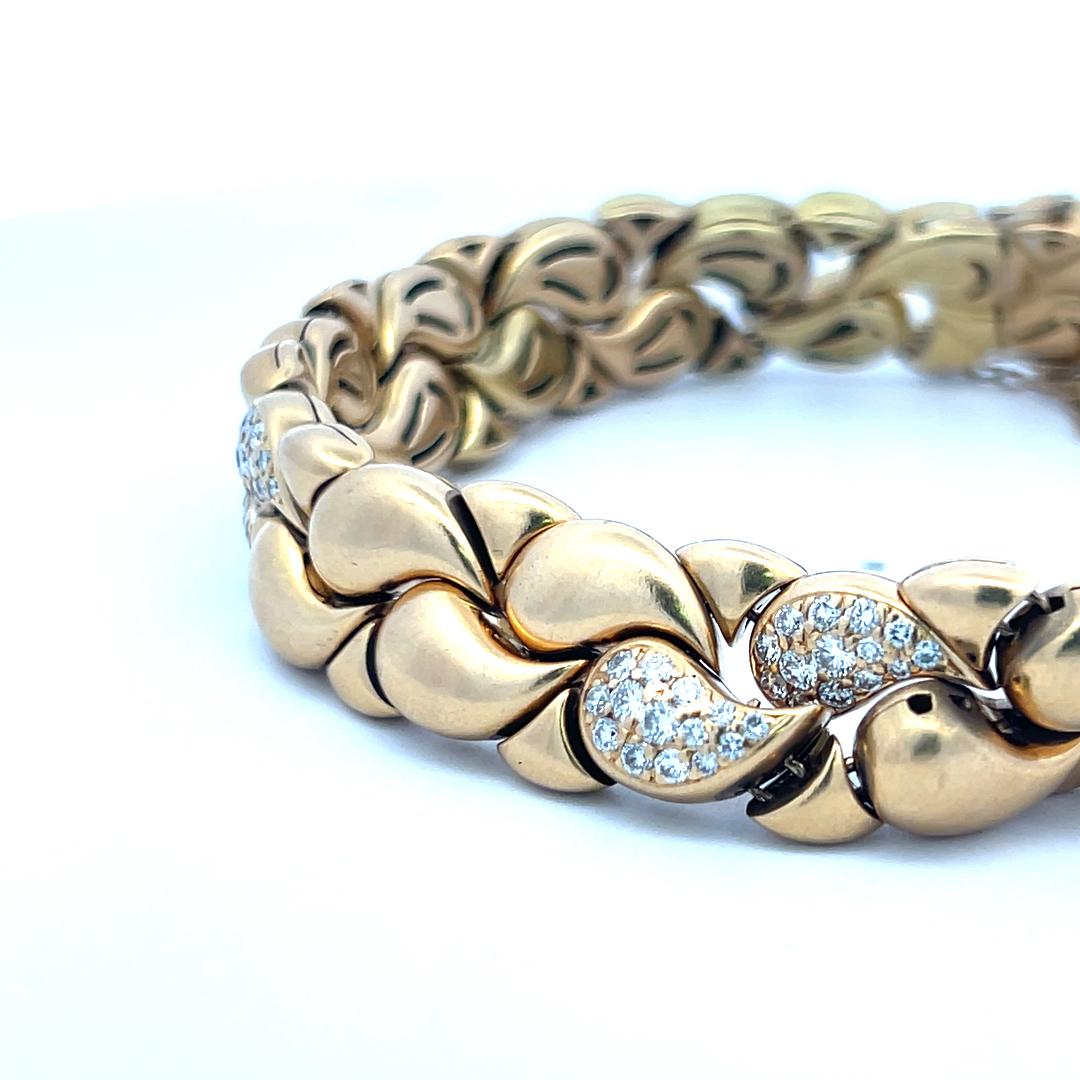 Chopard 1.00 Carat Round Brilliant Diamond 18 Karat Yellow Gold Link Bracelet