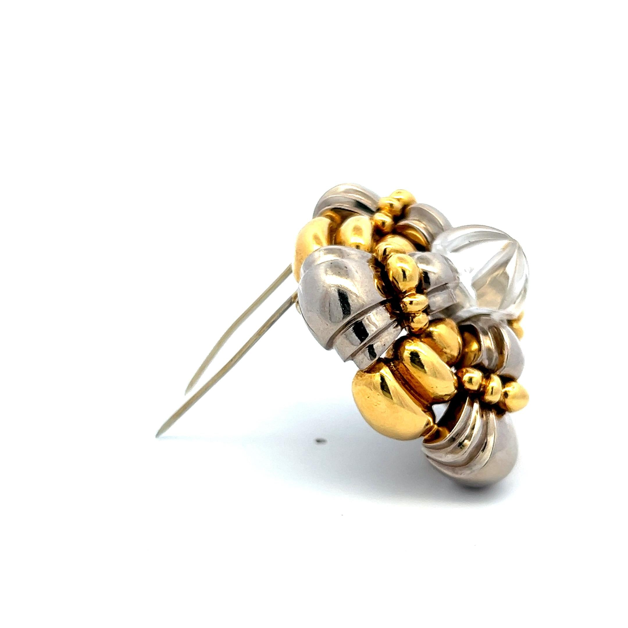 Cartier 57.10 Grams 18 Karat Two Tone Gold Pin Brooch