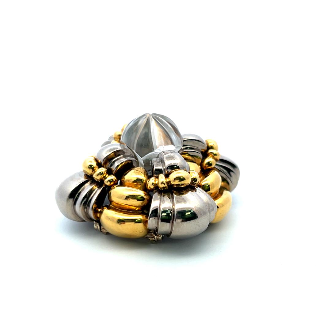 Cartier 57.10 Grams 18 Karat Two Tone Gold Pin Brooch