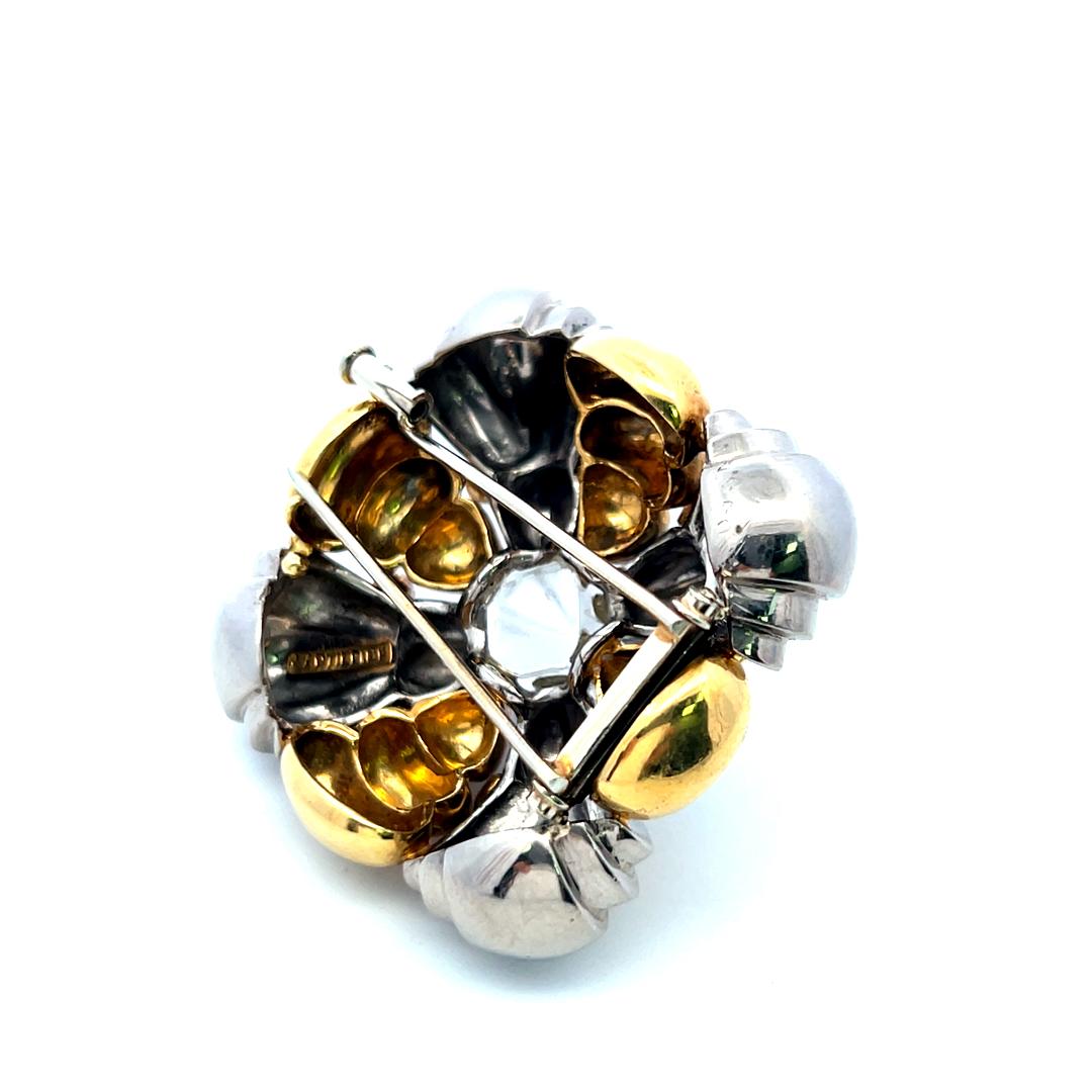 Cartier 57.10 Grams 18 Karat Two Tone Gold Pin Brooch