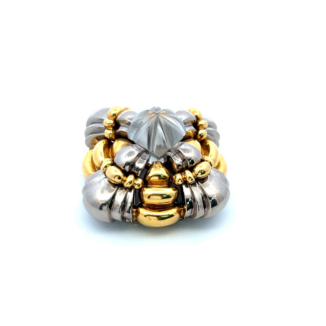 Cartier 57.10 Grams 18 Karat Two Tone Gold Pin Brooch