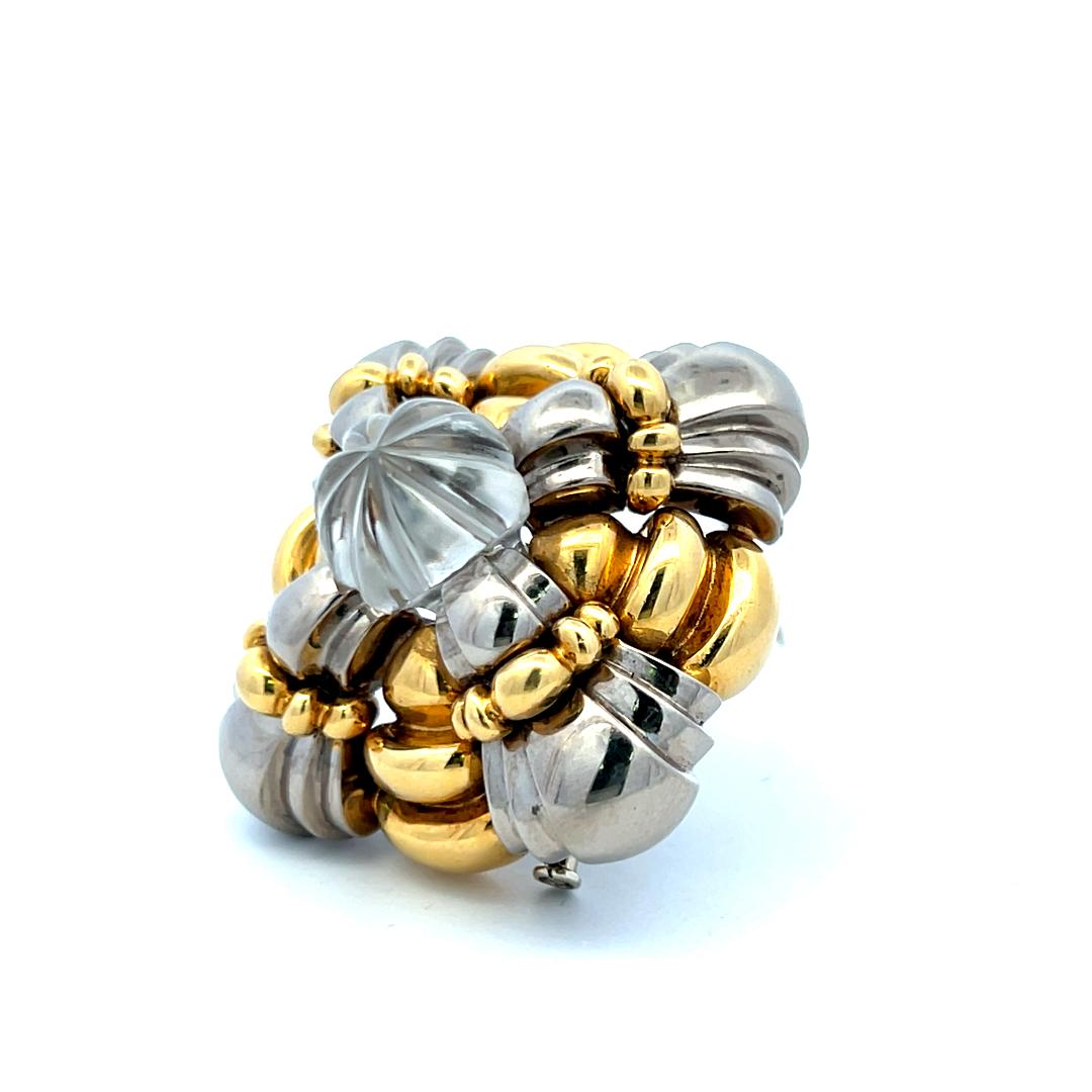 Cartier 57.10 Grams 18 Karat Two Tone Gold Pin Brooch
