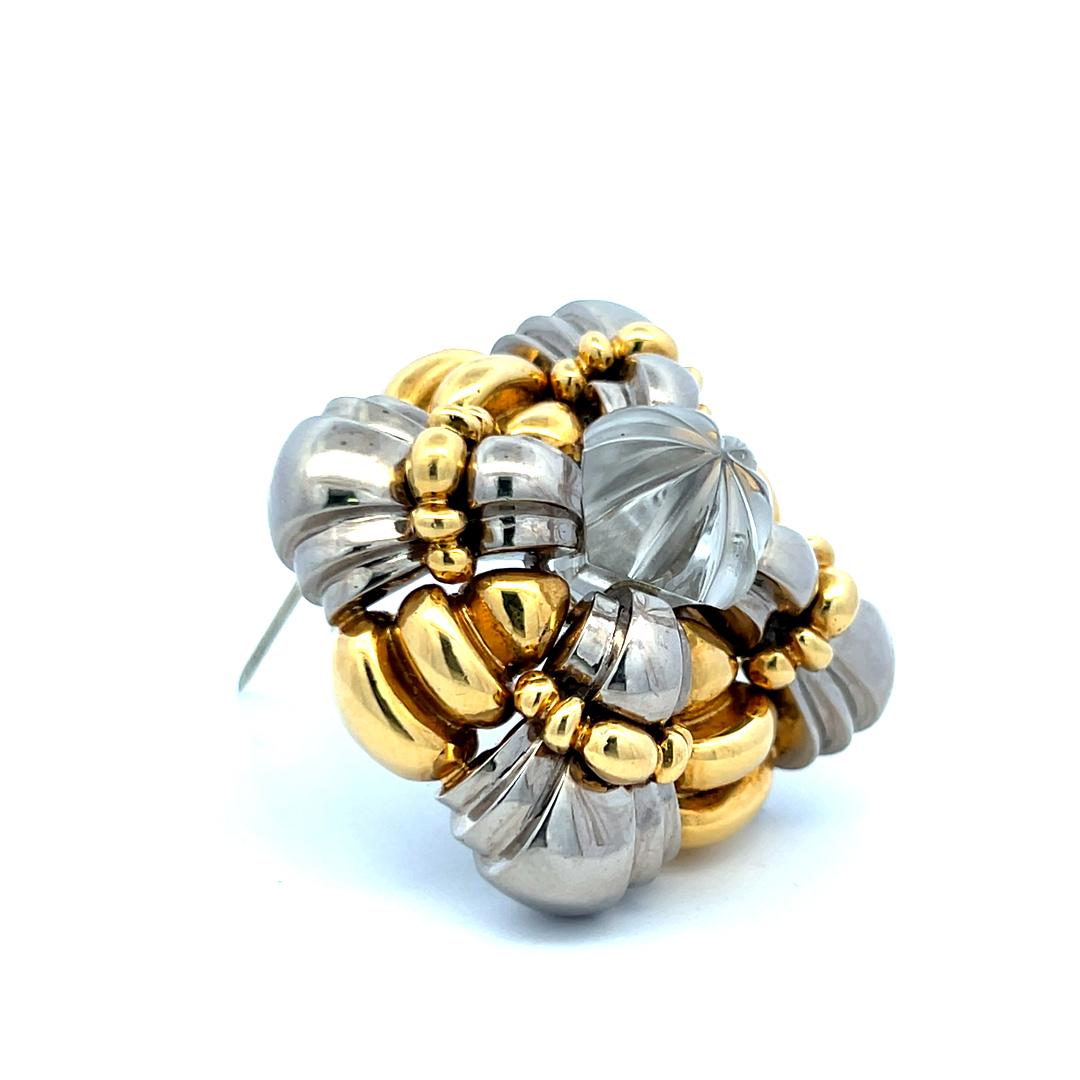 Cartier 57.10 Grams 18 Karat Two Tone Gold Pin Brooch
