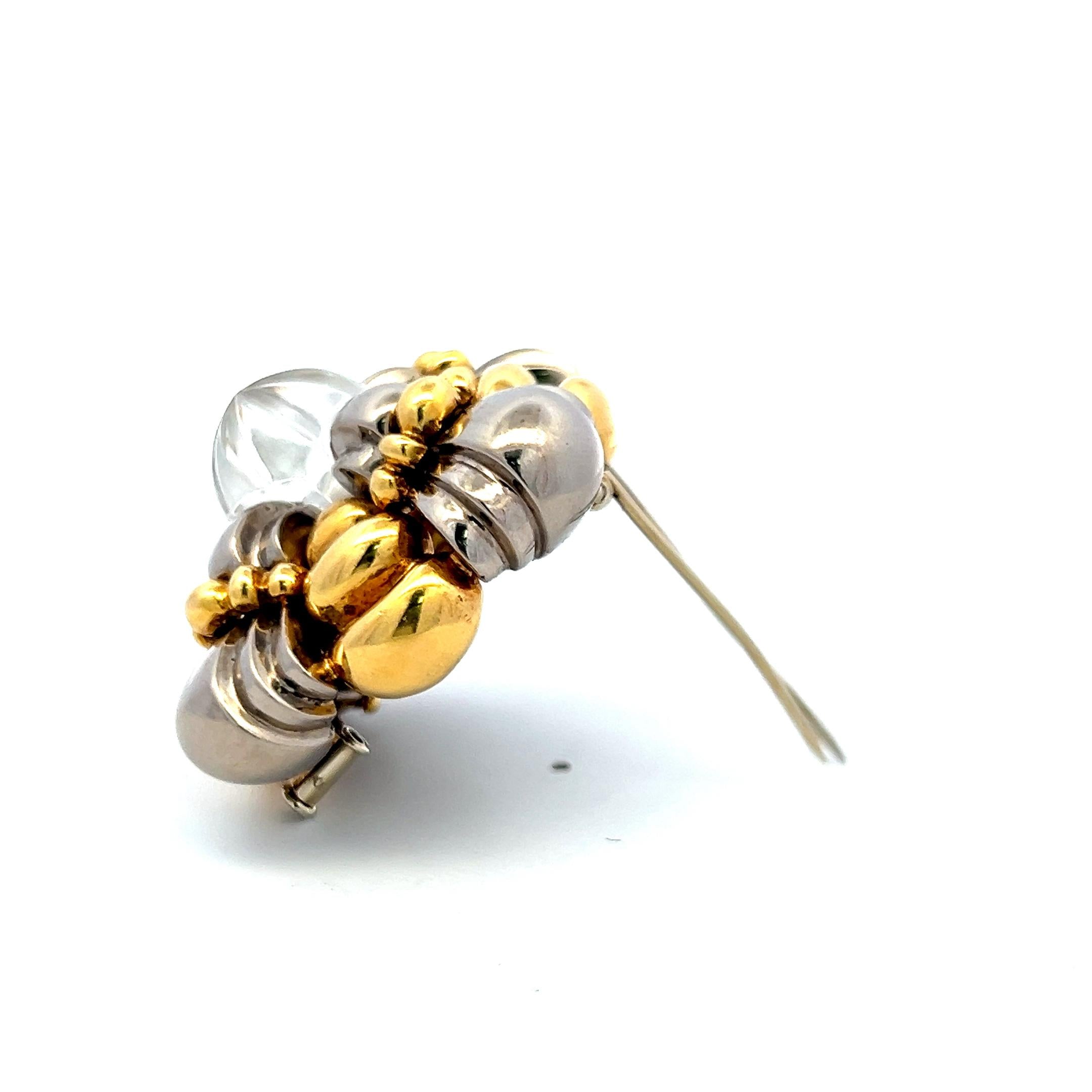 Cartier 57.10 Grams 18 Karat Two Tone Gold Pin Brooch