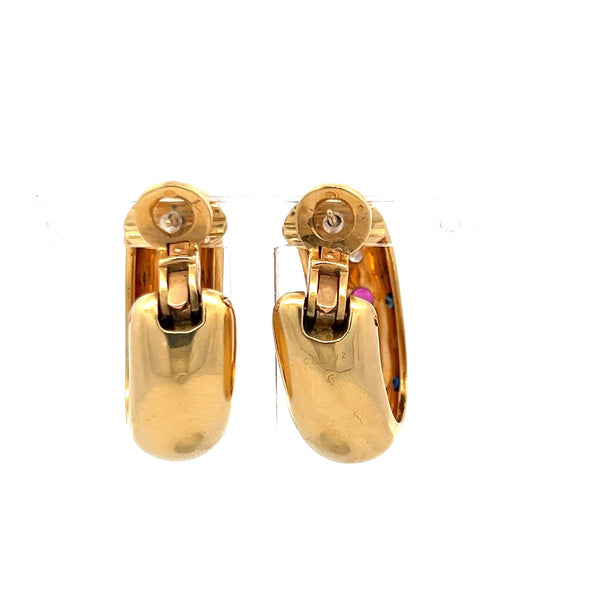 Cartier 1.14 Carat Ruby Sapphire 0.16 Carat Diamond 18K YG Clip On Earrings