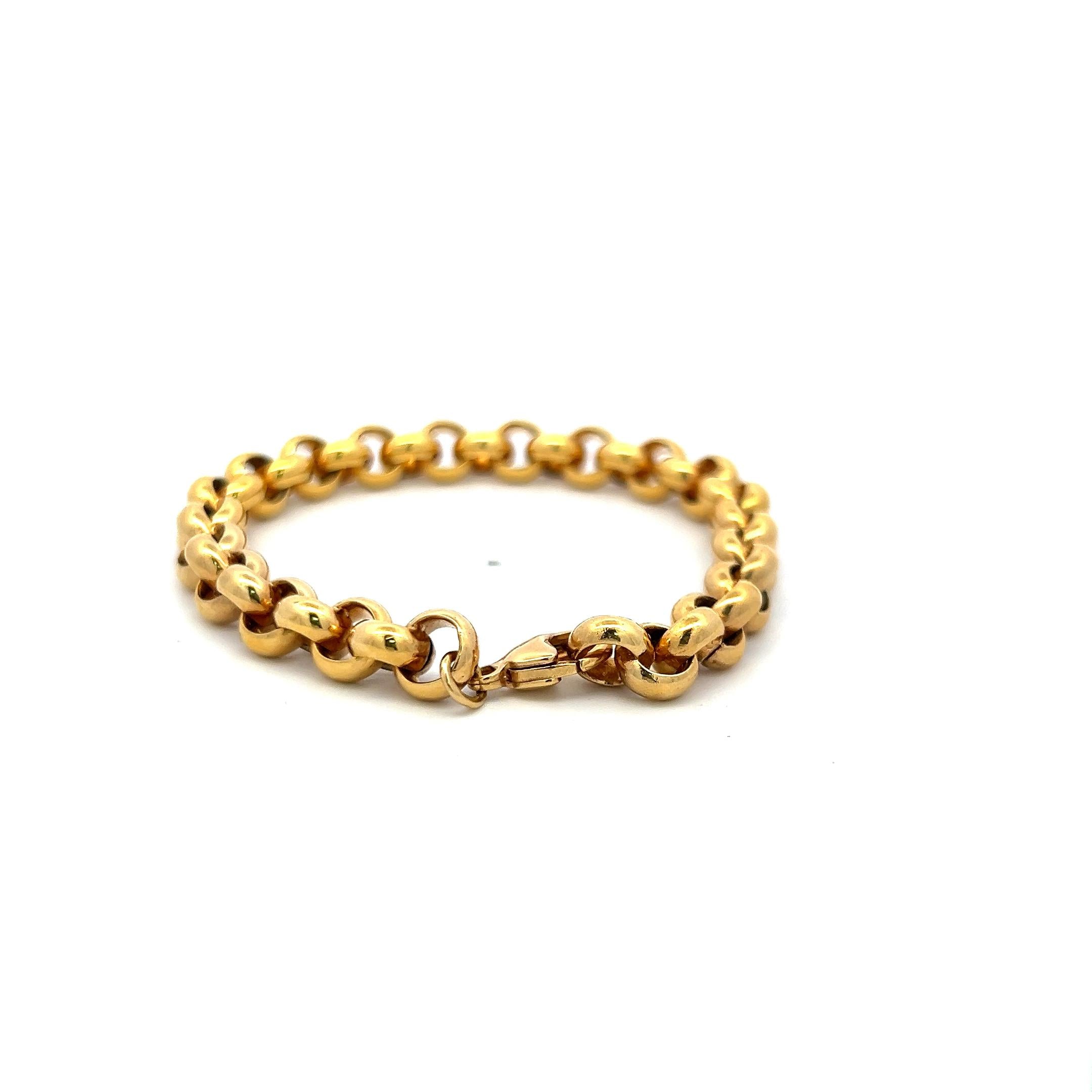 18K Yellow Gold Vintage Link Bracelet 15.3 Grams Classic Estate Jewelry