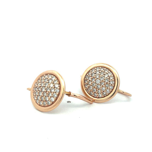 1.35 Carat Round Brilliant Diamond Leverback Earrings in 14K Rose Gold