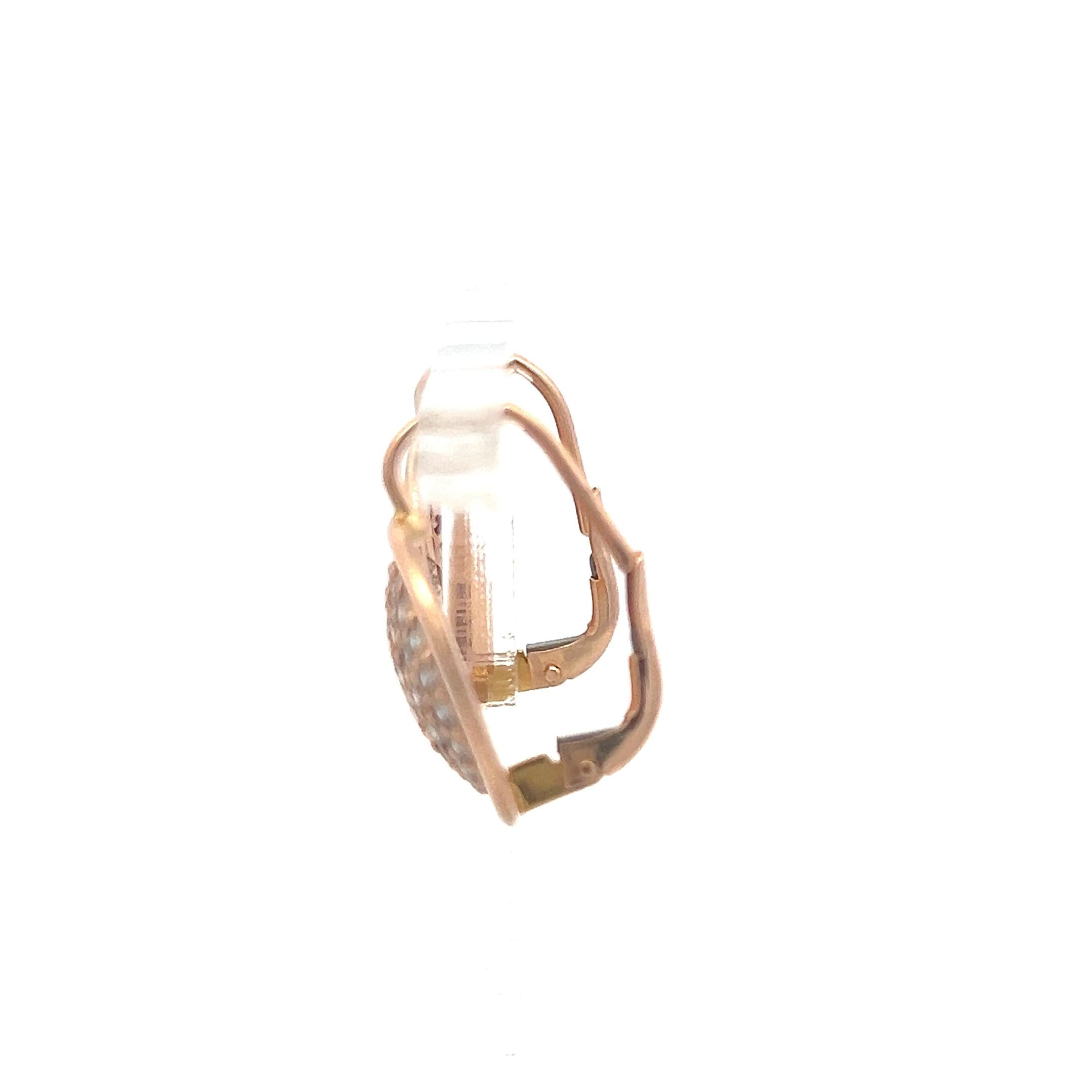 1.35 Carat Round Brilliant Diamond Leverback Earrings in 14K Rose Gold