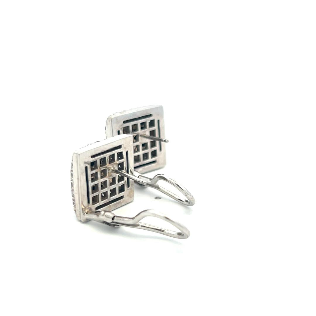 1.65ct Round Brilliant & 1.00ct Black Diamond Clip-On Earrings in 18K White Gold