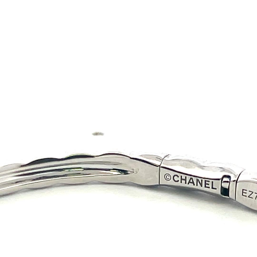 Chanel 0.45ct Round Brilliant Diamond Bangle Bracelet in 18K White Gold