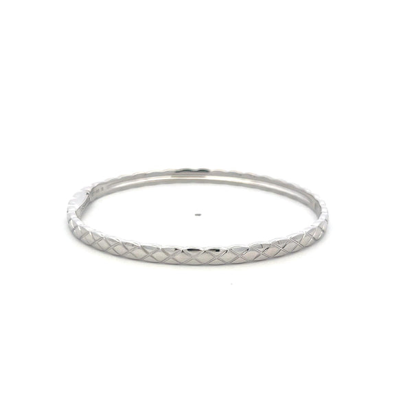 Chanel 0.45ct Round Brilliant Diamond Bangle Bracelet in 18K White Gold