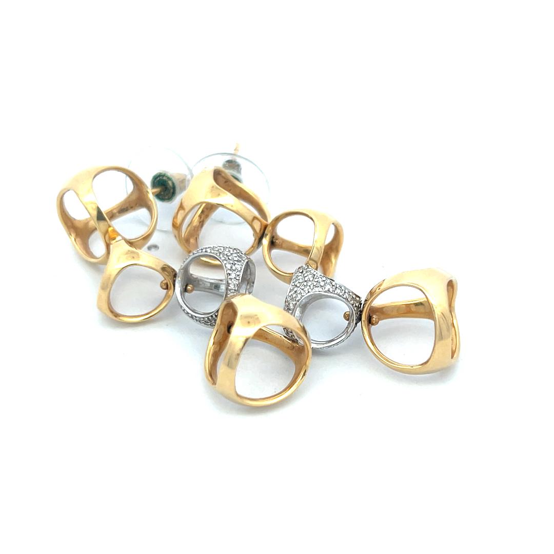 Di Modolo 18K Two-Tone Gold Link Necklace & Earrings  0.6ct Round H SI1 Diamonds