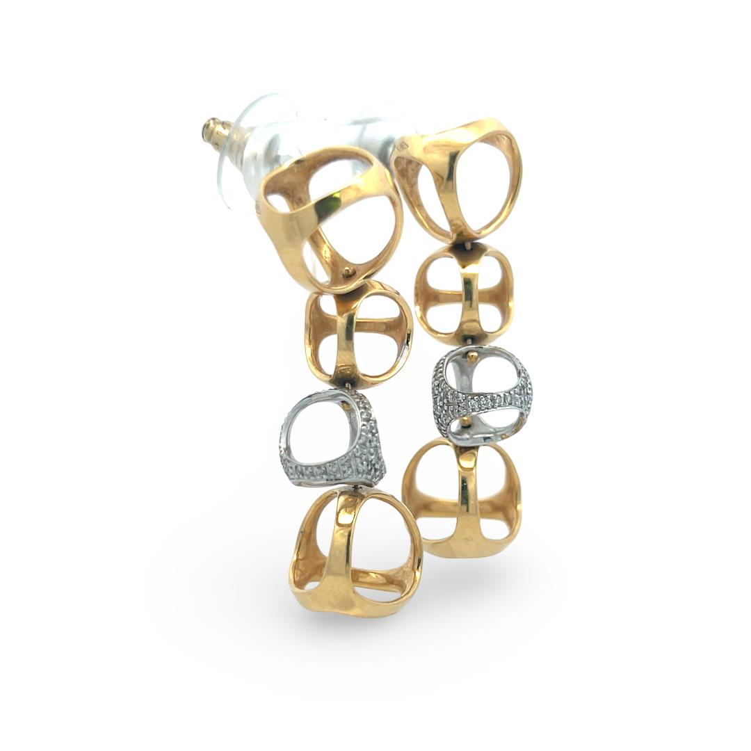 Di Modolo 18K Two-Tone Gold Link Necklace & Earrings  0.6ct Round H SI1 Diamonds