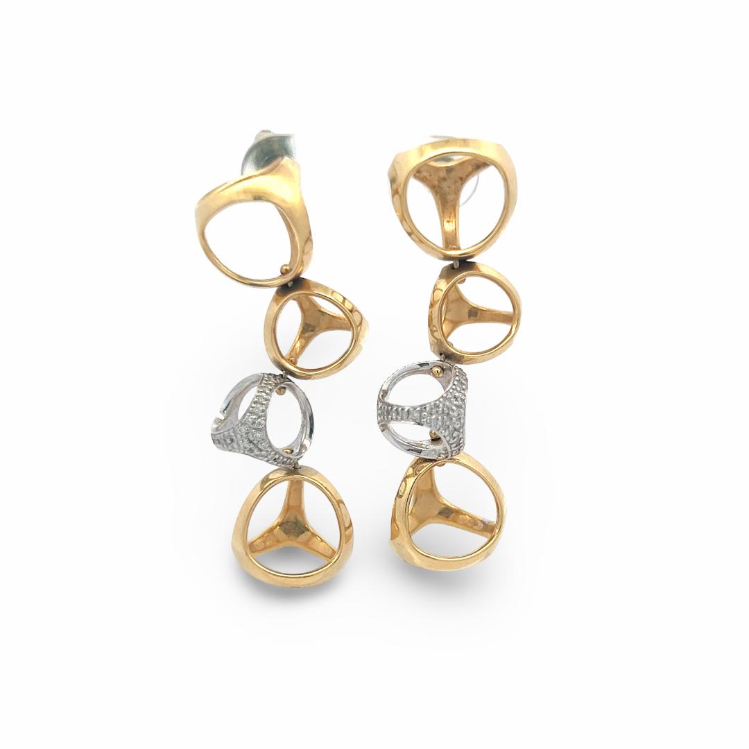 Di Modolo 18K Two-Tone Gold Link Necklace & Earrings  0.6ct Round H SI1 Diamonds