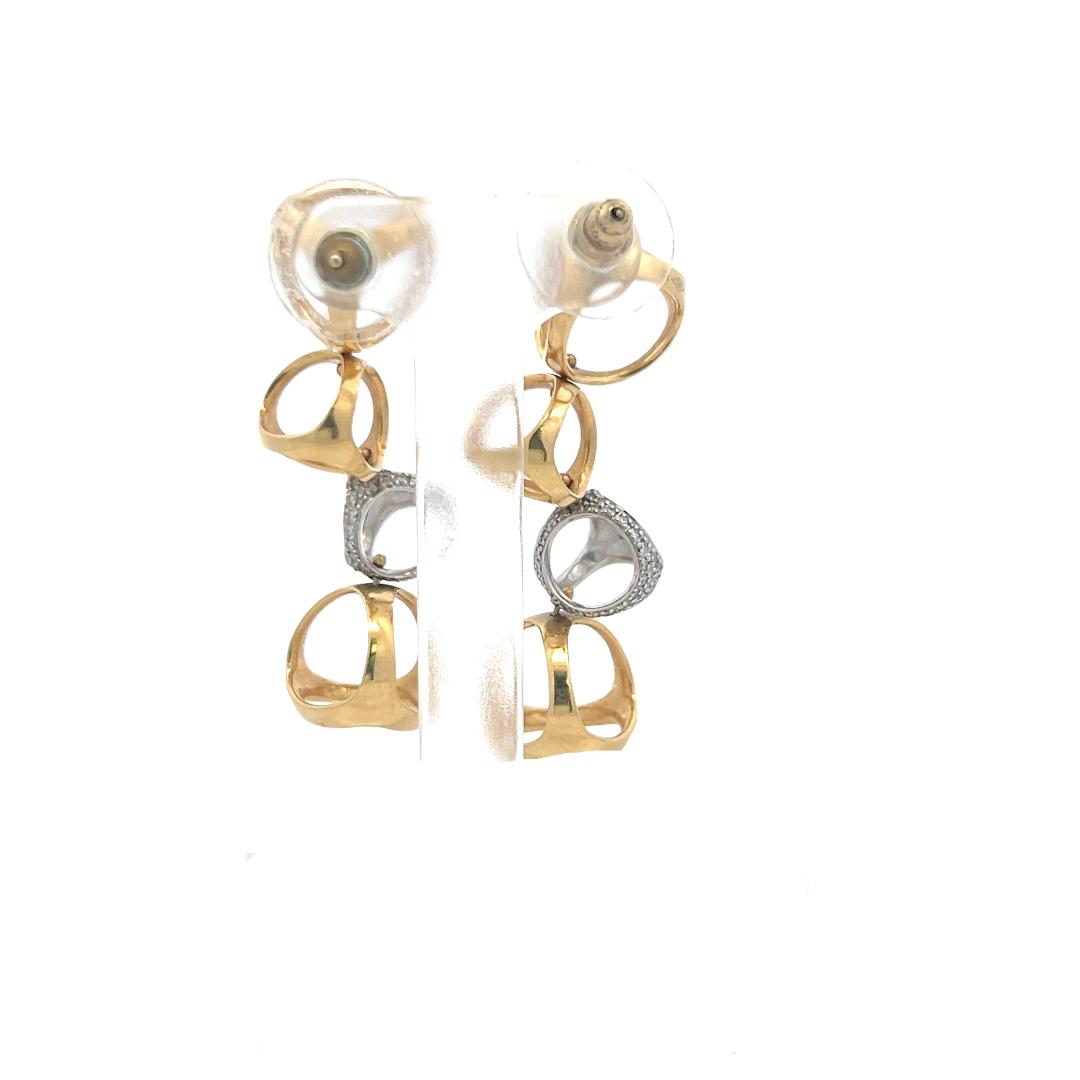 Di Modolo 18K Two-Tone Gold Link Necklace & Earrings  0.6ct Round H SI1 Diamonds