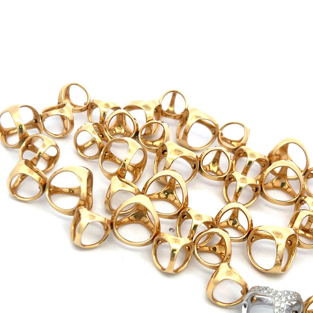 Di Modolo 18K Two-Tone Gold Link Necklace & Earrings  0.6ct Round H SI1 Diamonds