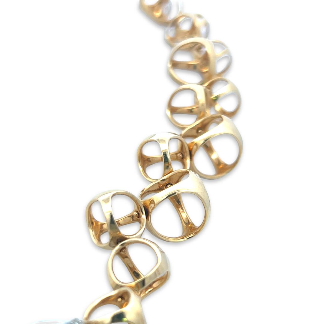 Di Modolo 18K Two-Tone Gold Link Necklace & Earrings  0.6ct Round H SI1 Diamonds