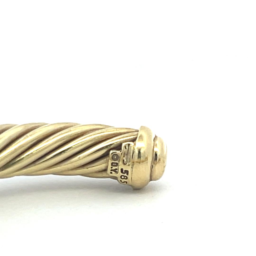 David Yurman 0.60ct Tsavorite & 0.30ct Ruby Cuff Bracelet in 14K Yellow Gold