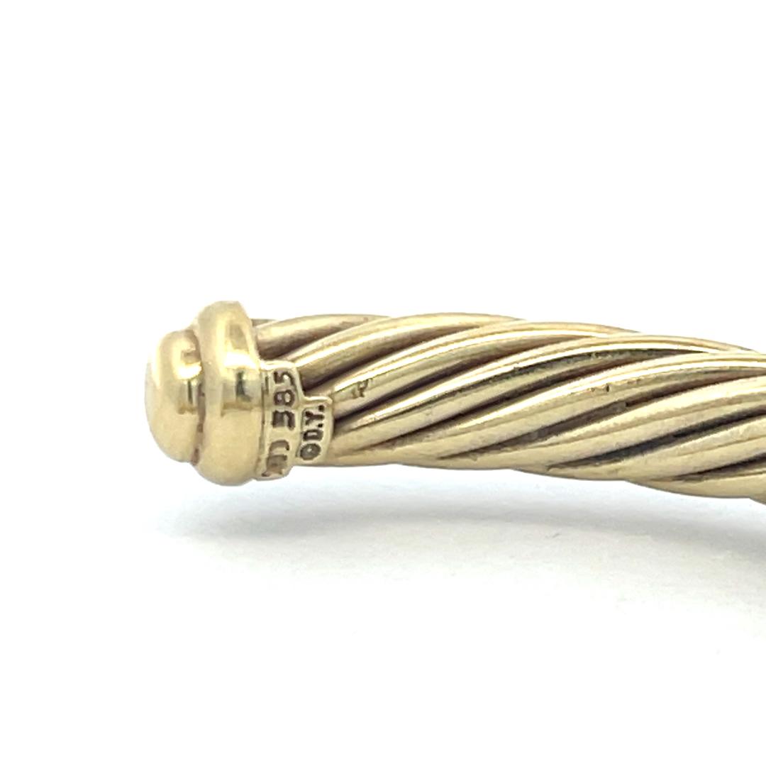 David Yurman 0.60ct Tsavorite & 0.30ct Ruby Cuff Bracelet in 14K Yellow Gold