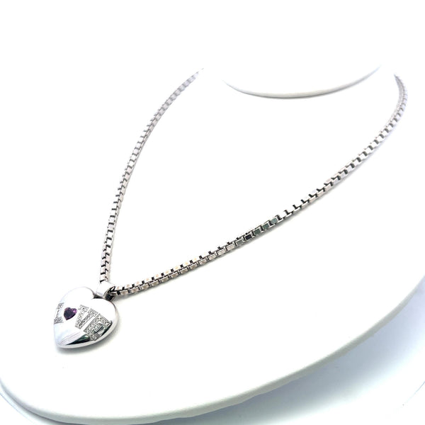 Chopard 0.50ct Tourmaline & 0.20ct Diamond Heart Pendant in 18K White Gold