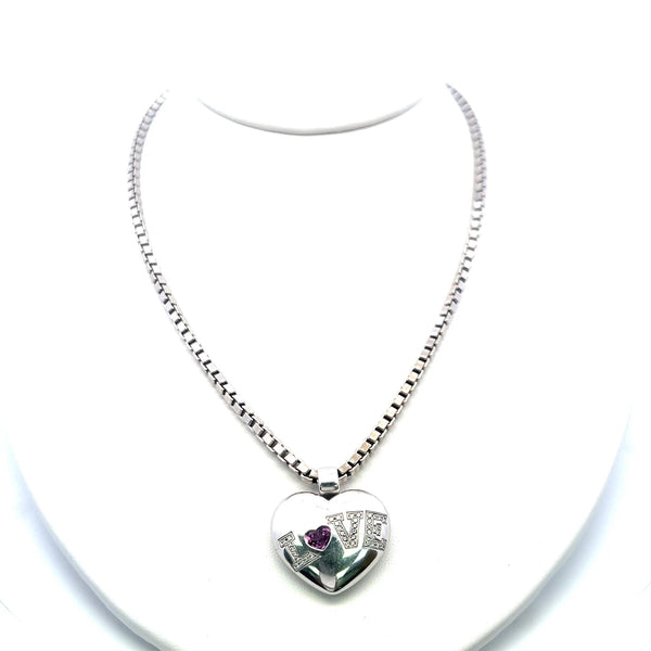 Chopard 0.50ct Tourmaline & 0.20ct Diamond Heart Pendant in 18K White Gold
