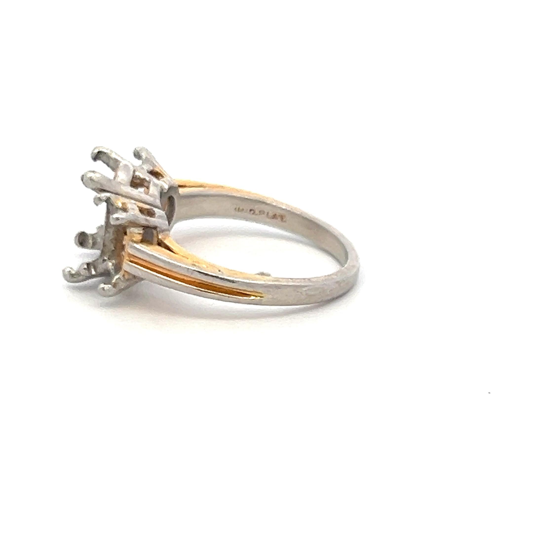 Oscar Heyman Platinum Semi-Mount Three Stone Ring Cent 2ct sides 5.5-3 MM