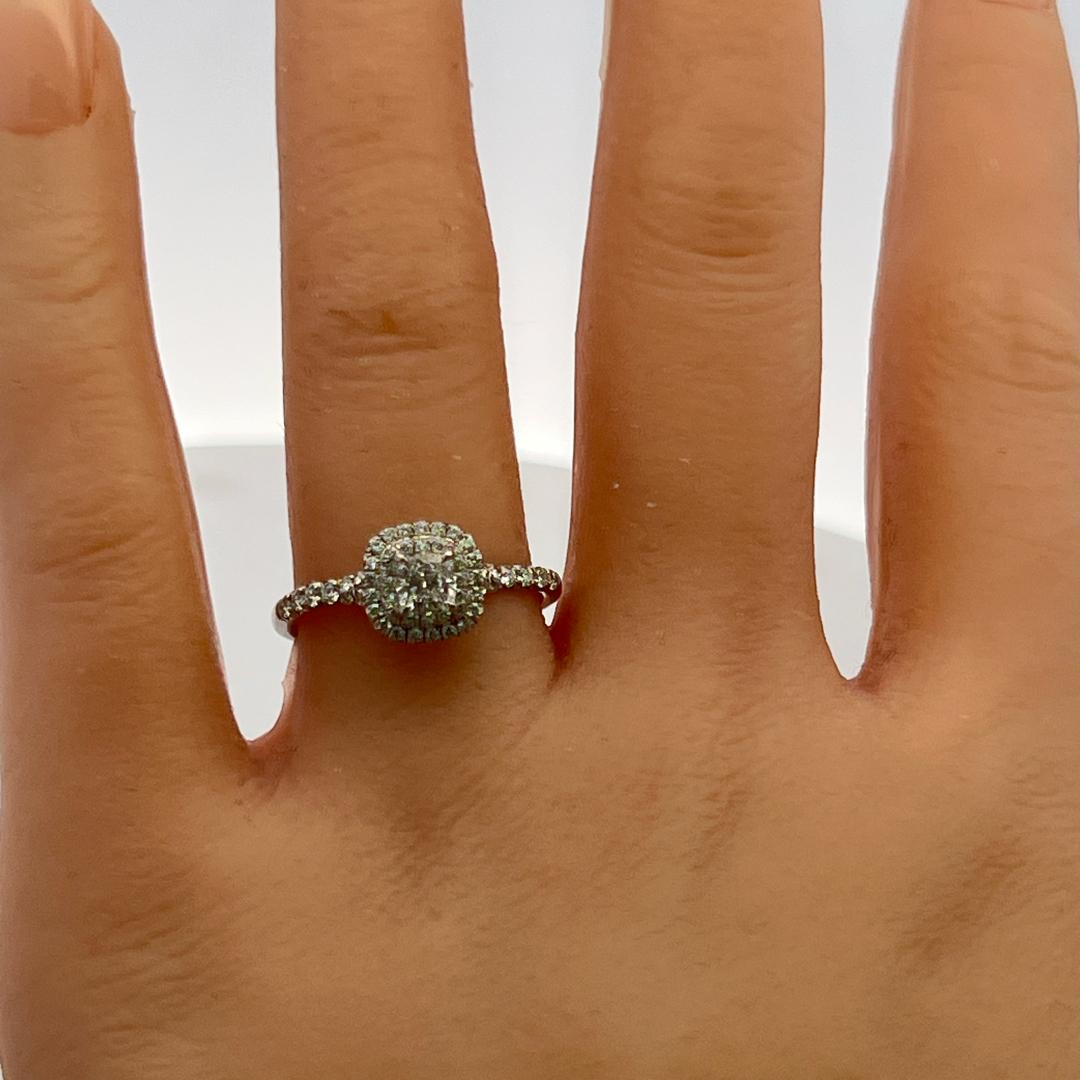Tiffany & Co Vintage Platinum Halo Ring with 0.66ct Round Diamonds Size 6.5