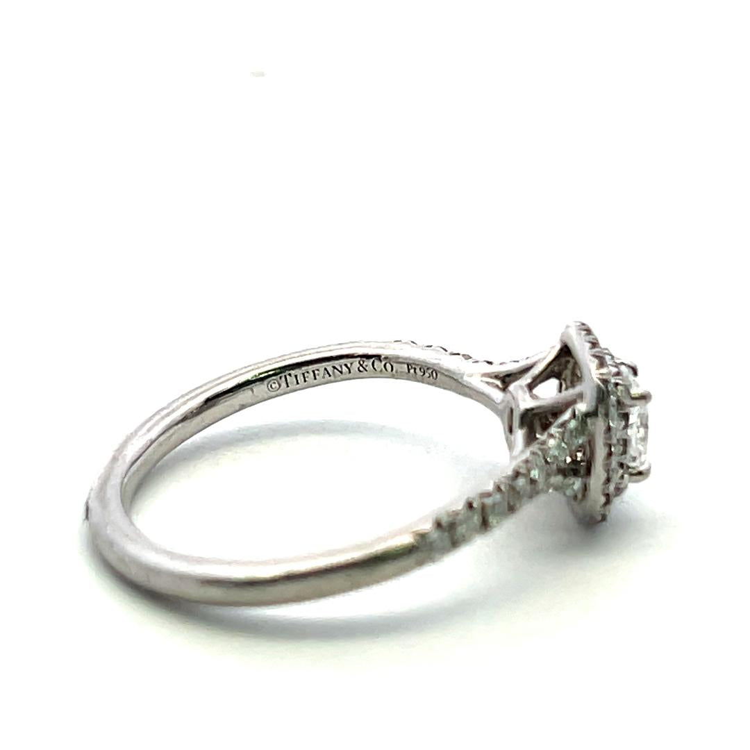 Tiffany & Co Vintage Platinum Halo Ring with 0.66ct Round Diamonds Size 6.5