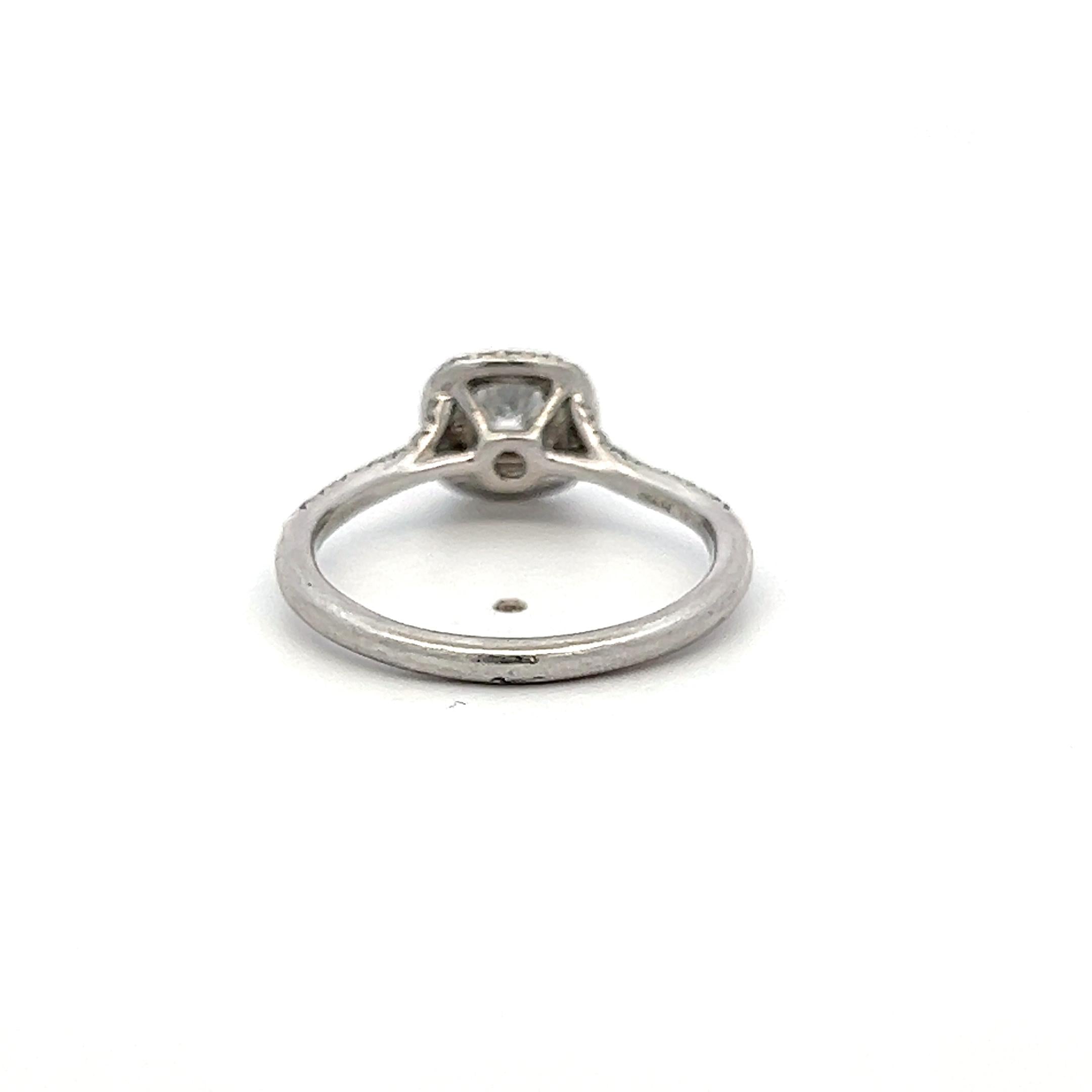 Tiffany & Co Vintage Platinum Halo Ring with 0.66ct Round Diamonds Size 6.5
