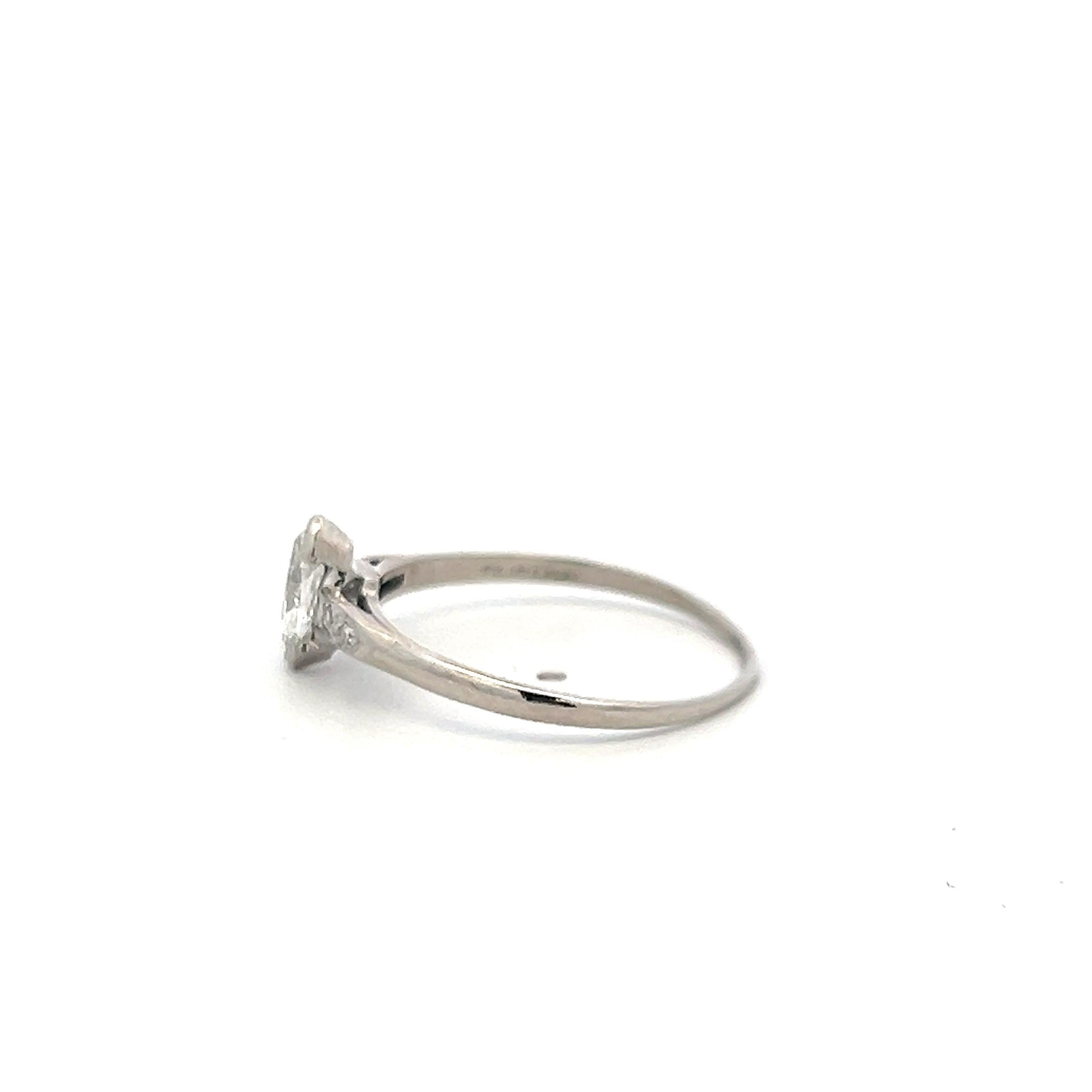 Platinum Engagement Ring with 0.48ct Marquis & Circular Diamonds H SI2 GIA