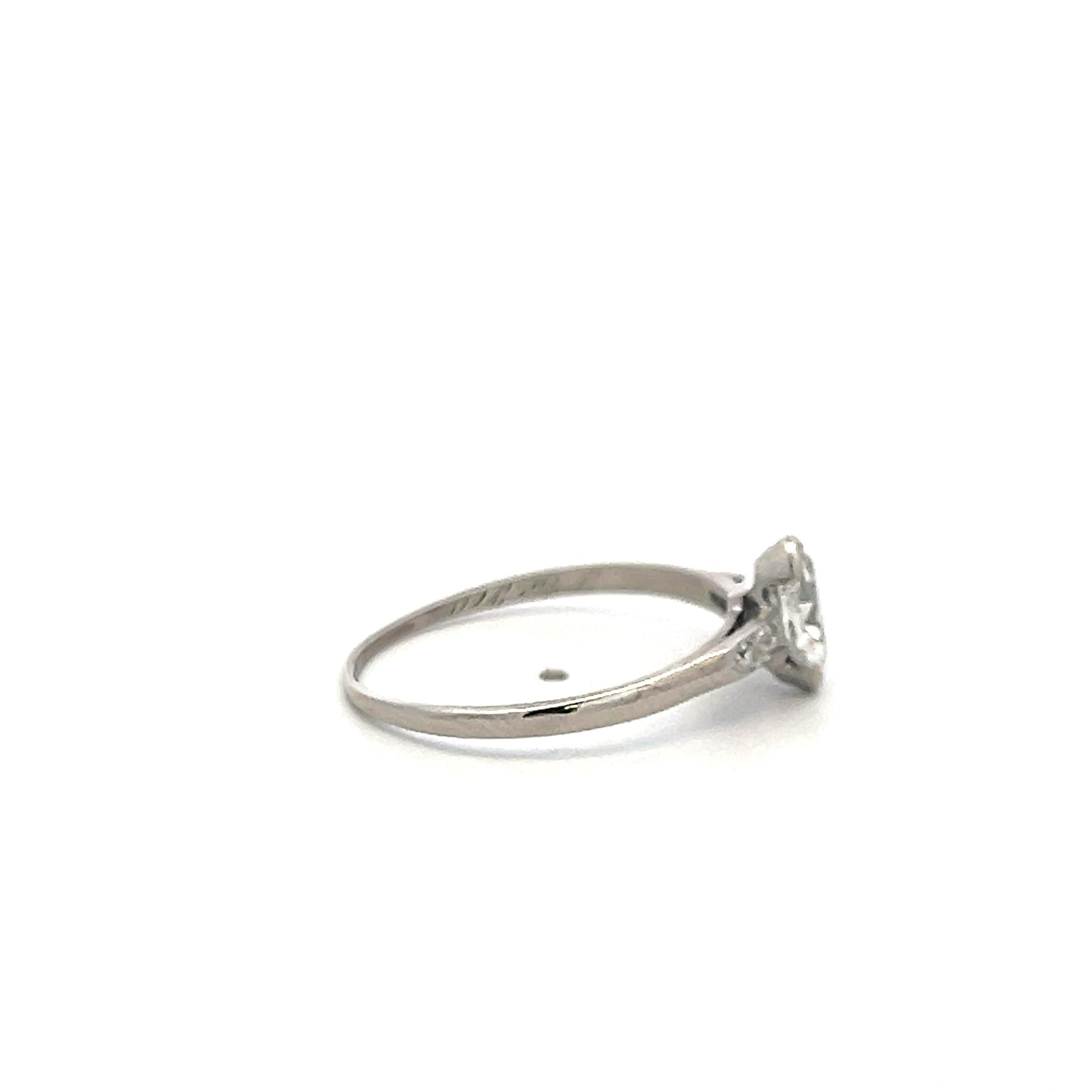 Platinum Engagement Ring with 0.48ct Marquis & Circular Diamonds H SI2 GIA