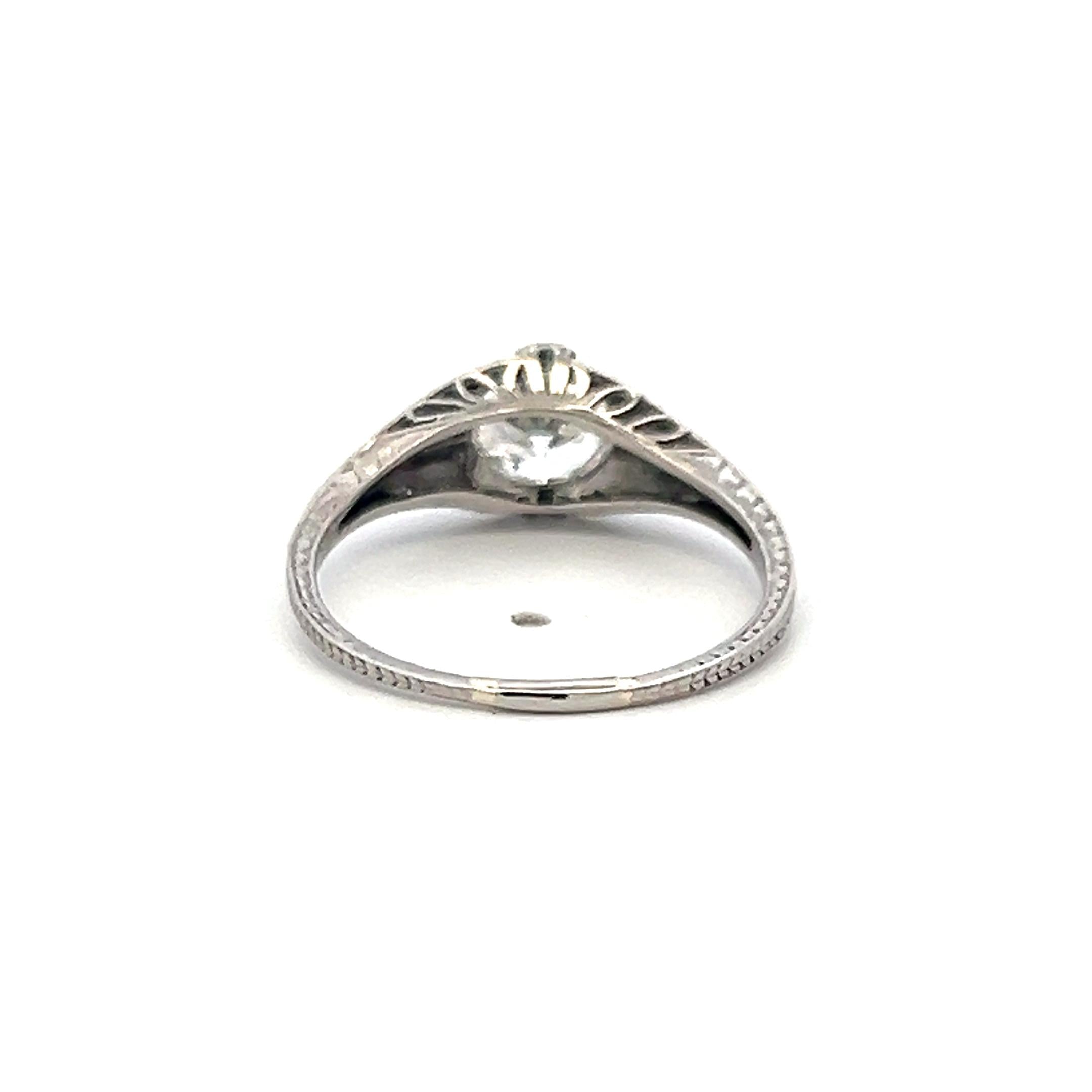 Vintage 1.02ct Circular Brilliant Cut Diamond Platinum Engagement Ring (I VS2)