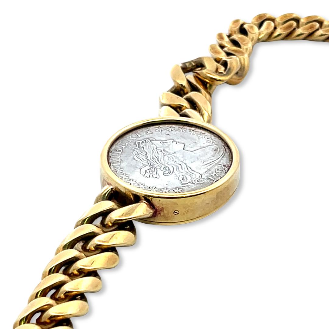 Bvlgari 18K Two Tone Gold/Silver Coin Collar Necklace 290 Grams