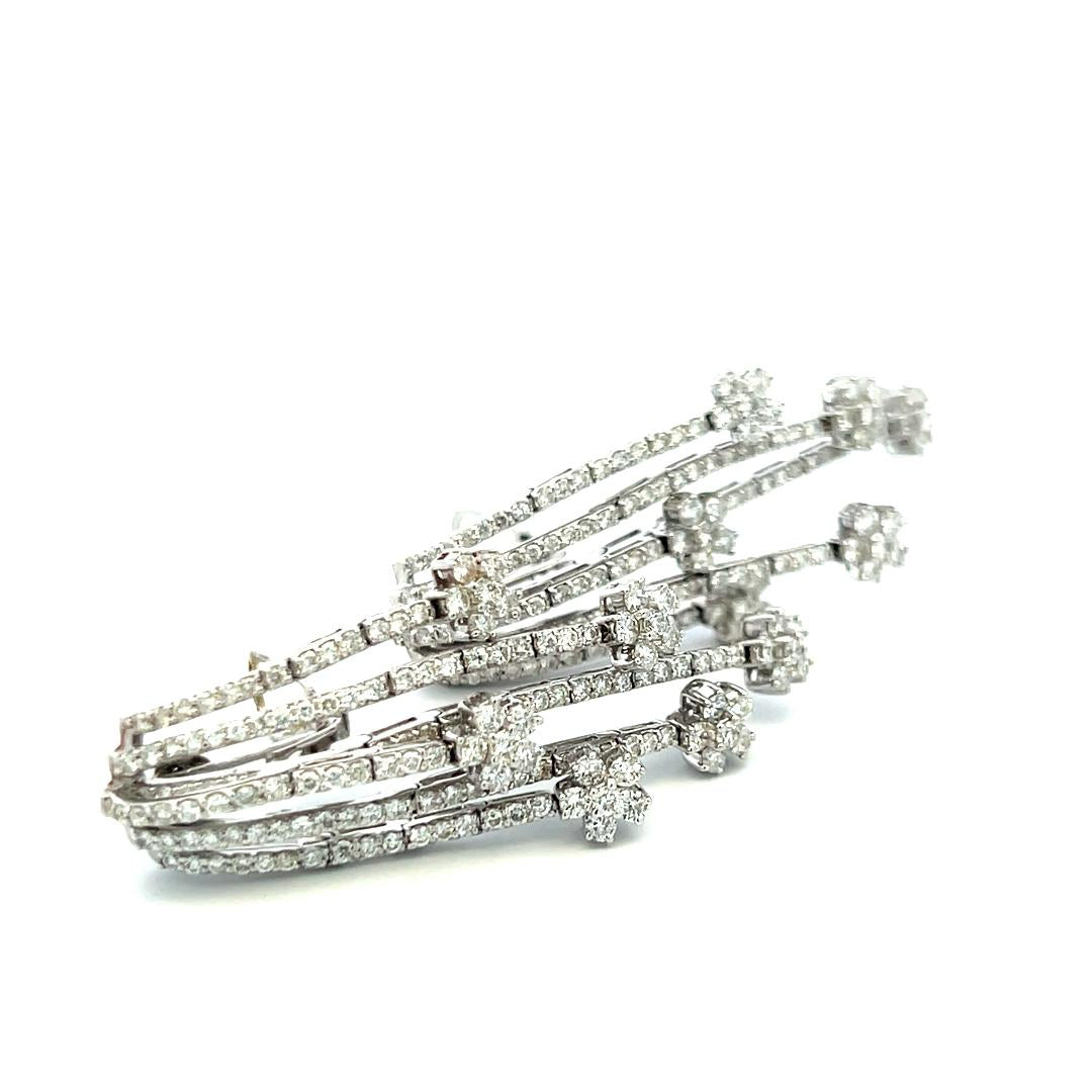 7.25ct Round Brilliant Diamond Dangling Earrings in 18K White Gold (F VS)