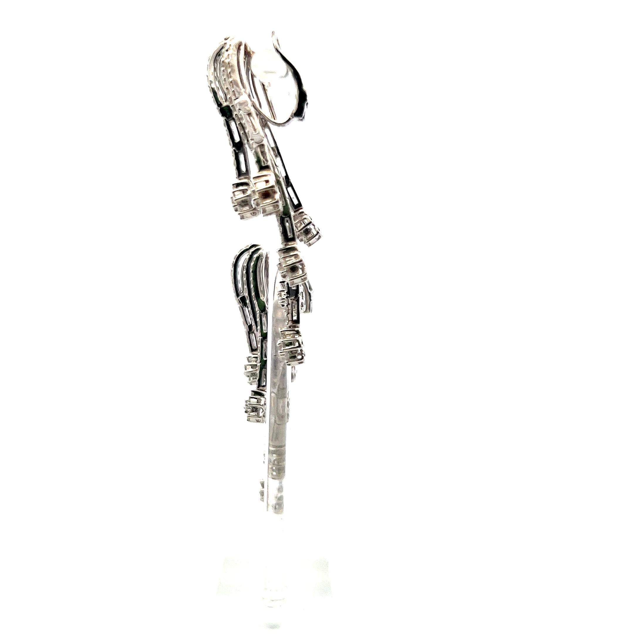 7.25ct Round Brilliant Diamond Dangling Earrings in 18K White Gold (F VS)