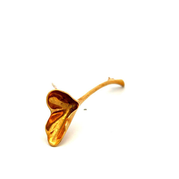 Tiffany & Co. 18K Yellow Gold Sculpted Leaf Pin Brooch – Vintage Estate Piece
