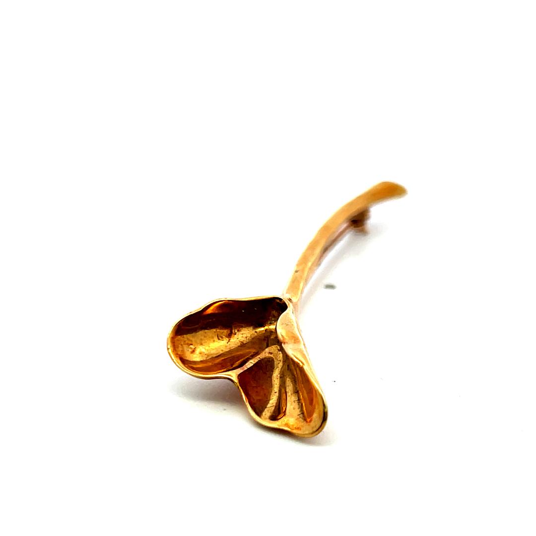 Tiffany & Co. 18K Yellow Gold Sculpted Leaf Pin Brooch – Vintage Estate Piece