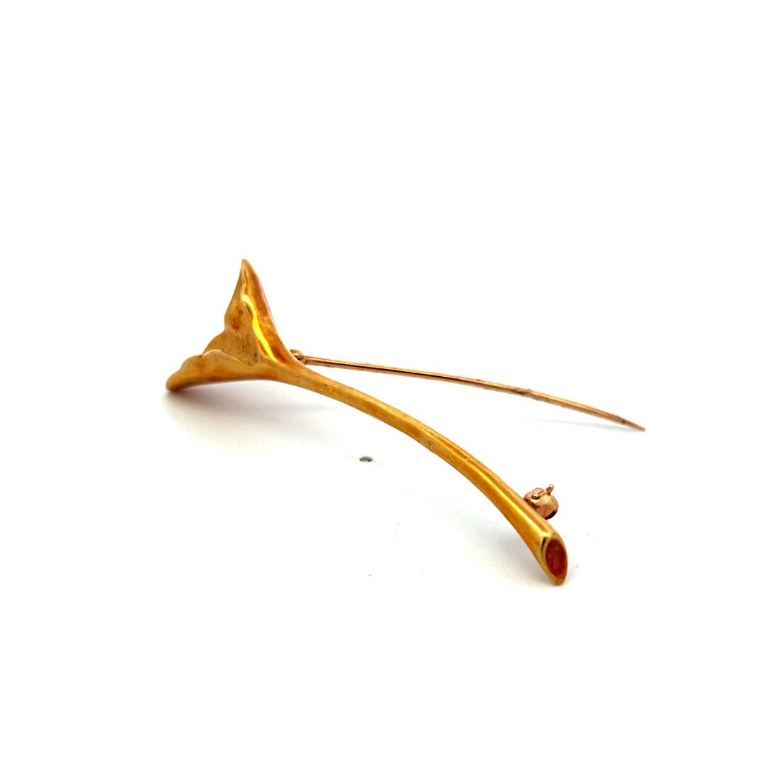 Tiffany & Co. 18K Yellow Gold Sculpted Leaf Pin Brooch – Vintage Estate Piece
